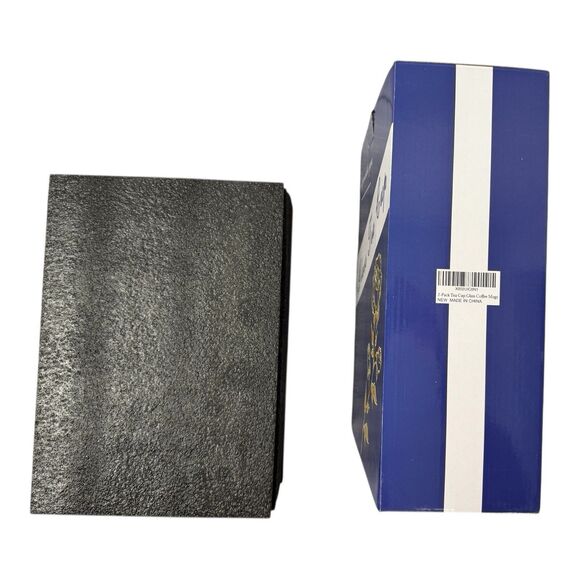 Two Butterfly Glass Tea Cups With Lid And Spoon Red & Blue Roses New In Box - Picture 5 of 11